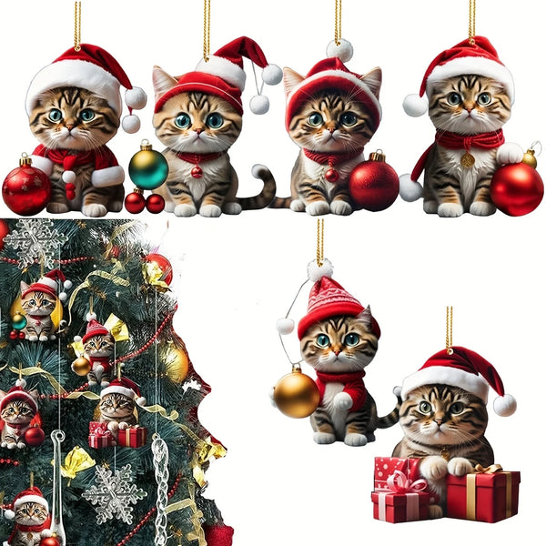 Cute Cat Christmas Ornaments